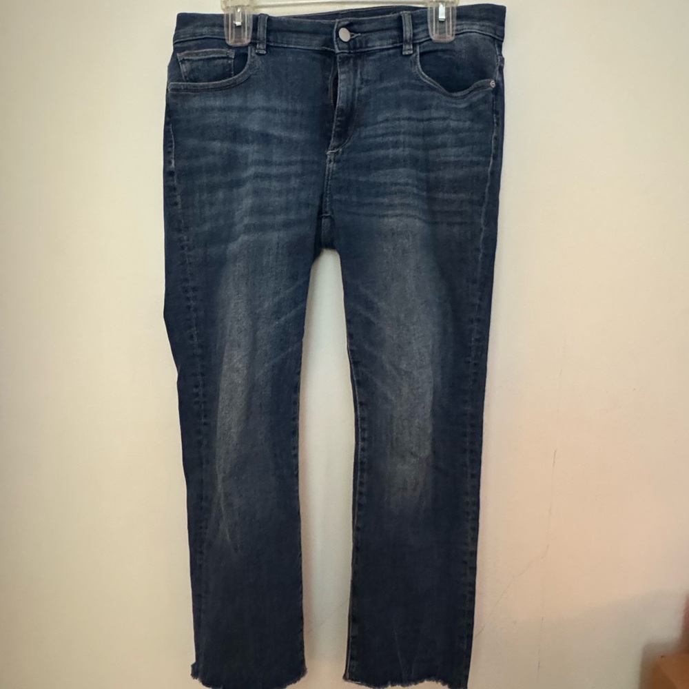 DL1961 Blue Straight-Leg Jeans with Natural Fading